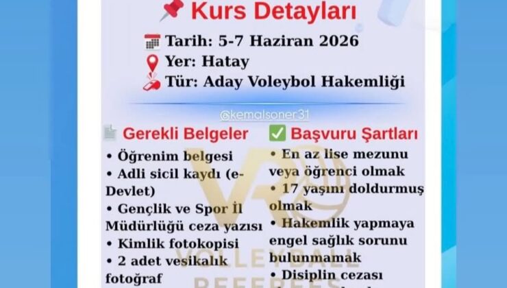 Hatay’da Voleybol Aday Hakem Kursu Başladı